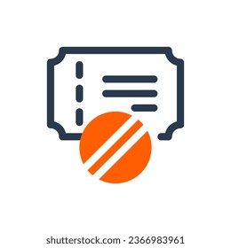 Cricket Ticket for Spectators vector icon illustration