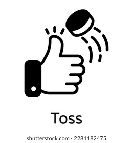 A cricket toss, solid icon design 