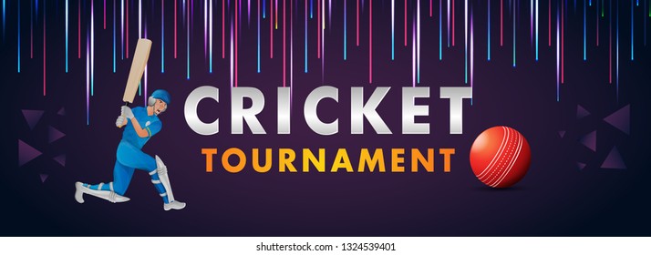 Cricket Tournament Header Banner Design Illustration Stock Vector ...