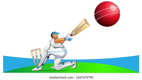 Similar Images, Stock Photos & Vectors of Man player playing cricket ...