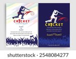 Cricket tournament invitation design template. 