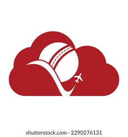 Cricket travel cloud shape vector logo design.