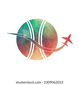 Cricket travel logo design template.	
