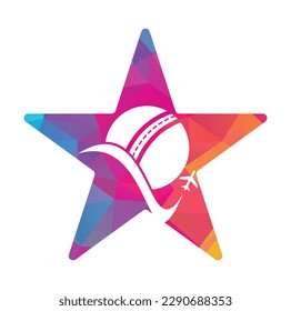 Cricket travel star shape vector logo design.