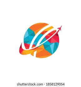 Cricket travel vector logo design.	
