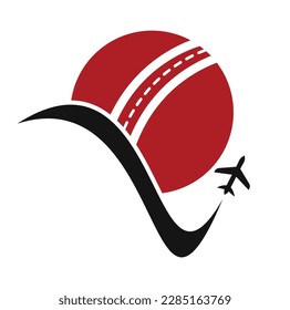 Cricket travel vector logo design.