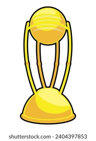 cricket trophy design vector isolated