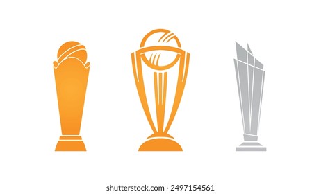 Cricket Trophy icon in trendy flat style. Simple Trophy graphic Set.