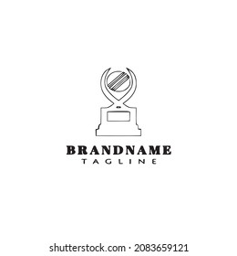 cricket trophy logo cartoon design template icon modern vector illustration