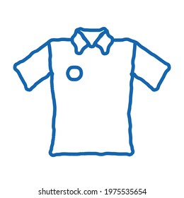 Cricket T-Shirt sketch icon vector. Hand drawn blue doodle line art Cricket T-Shirt sign. isolated symbol illustration