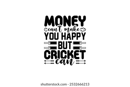 Cricket typography t-shirt design template vector graphic