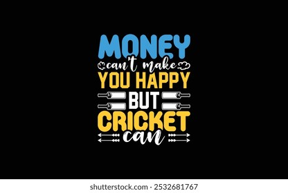 Cricket typography t-shirt design template vector graphic