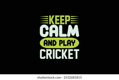 Cricket typography t-shirt design template vector graphic