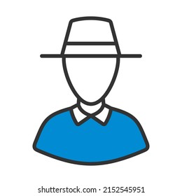 Cricket Umpire Icon. Editable Bold Outline With Color Fill Design. Vector Illustration.