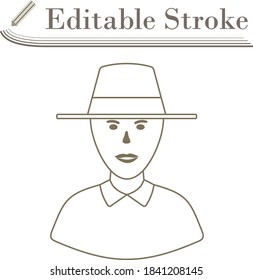 Cricket Umpire Icon. Editable Stroke Simple Design. Vector Illustration.