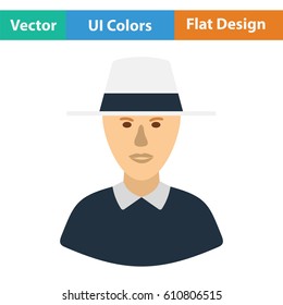 Cricket umpire icon. Flat design. Vector illustration.