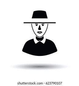 Cricket umpire icon. White background with shadow design. Vector illustration.