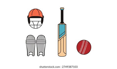 Cricket Uniform Line art modern bold tone illustration Stock Vector