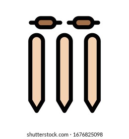 cricket vector flat color icon 