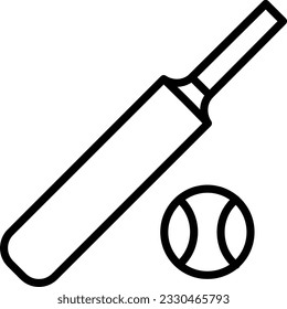 Cricket Vector Icon Line Style