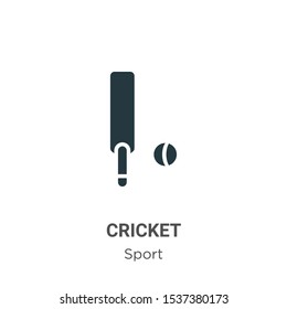 Cricket vector icon on white background. Flat vector cricket icon symbol sign from modern sport collection for mobile concept and web apps design.