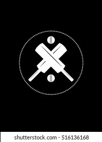 Cricket vector logo design template. Cricket icon (sign, symbol, emblem, badge). Cricket bats illustration
