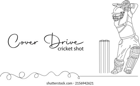 Cricket vector, Cricket shot illustration, Batsman logo, Outline sketch drawing of Indian batsman playing attacking shot, line art illustration of Cricketer