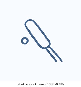Cricket vector sketch icon isolated on background. Hand drawn Cricket icon. Cricket sketch icon for infographic, website or app.