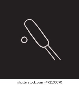 Cricket vector sketch icon isolated on background. Hand drawn Cricket icon. Cricket sketch icon for infographic, website or app.