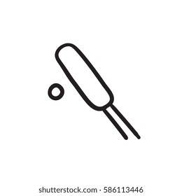 Cricket vector sketch icon isolated on background. Hand drawn Cricket icon. Cricket sketch icon for infographic, website or app.