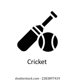 Vector de cricket   Iconos sólidos. Material gráfico simple