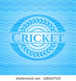 Cricket water wave representation emblem background.
