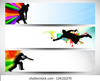 Cricket website headers or banners. EPS 10.