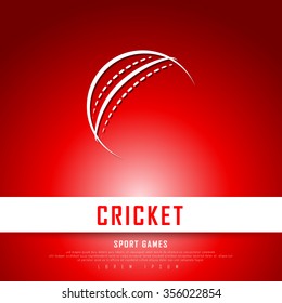 Cricket White Red Freehand Sketch Graphic Design Vector Illustration EPS10