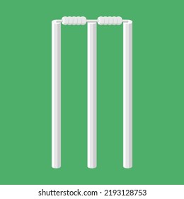 Cricket White Wicket Flat Vector Illustration. Isolated Sport Gear Icon Element