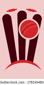 Cricket Wicket Ball Logo Template