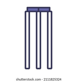 Cricket Wicket Icon. Editable Bold Outline With Color Fill Design. Vector Illustration.