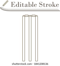 Cricket Wicket Icon. Editable Stroke Simple Design. Vector Illustration.