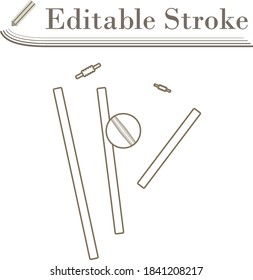 Cricket Wicket Symbol. Bearbeitbar Stroke Simple Design. Vektorgrafik.