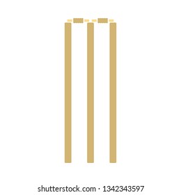 Cricket wicket icon. Flat color stencil design. Vector illustration.