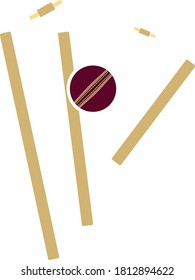 Cricket Wicket Icon. Flat Color Design. Vector Illustration.