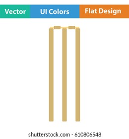 Cricket wicket icon. Flat design. Vector illustration.