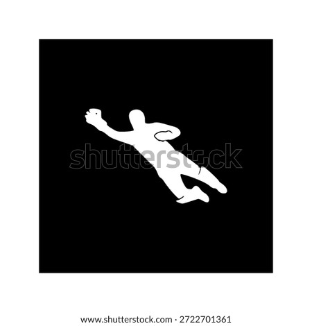 Cricket Wicket Keeper Solid Black Silhouette Logo Minimal Sports Design