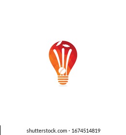 Cricket wickets and ball logo. Wicket and bails logo. Cricket championship logo. Cricket bulb shape concept logo	