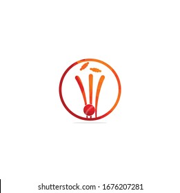 Cricket wickets and ball logo. Wicket and bails logo. Cricket championship logo. Cricket logo	