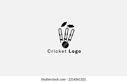Cricket Wickets vector logo design