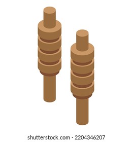 Cricket wood tools icon. Isometric of cricket wood tools vector icon for web design isolated on white background