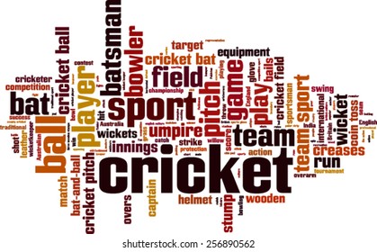Cricket word cloud concept. Vector illustration