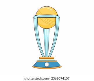 Cartel de la Copa Mundial de Cricket 2023 con ilustración de trofeo ganador