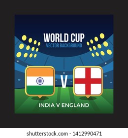 Cricket World Cup Game India V England Vector